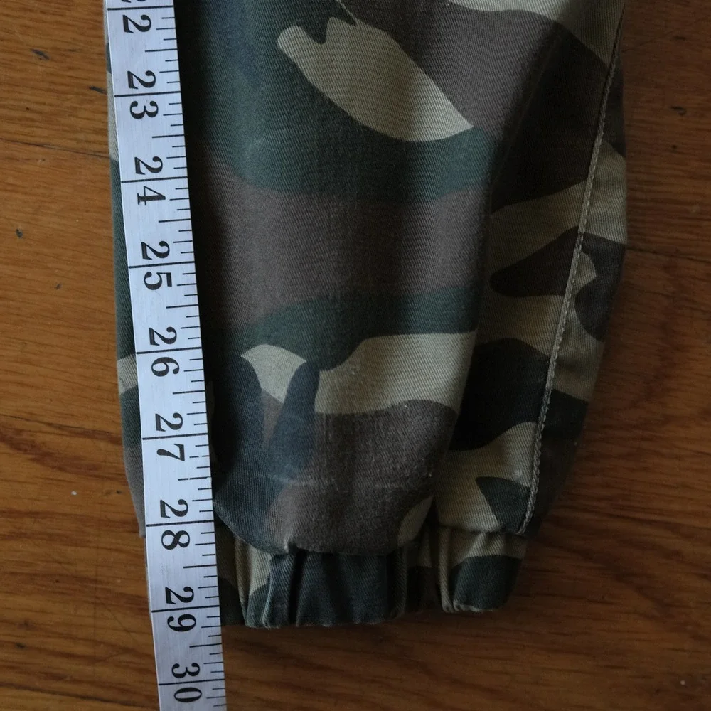 True Religion Camo Cargo Jogger Hunting Pants Green Brown Elastic Waist Size S/M